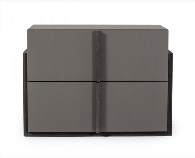 Fedora Modern Elm & Matte Grey Nightstand