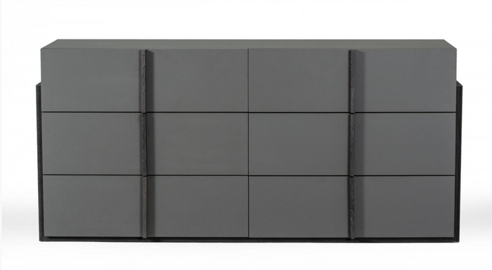 Fedora Modern Elm & Matte Grey Dresser