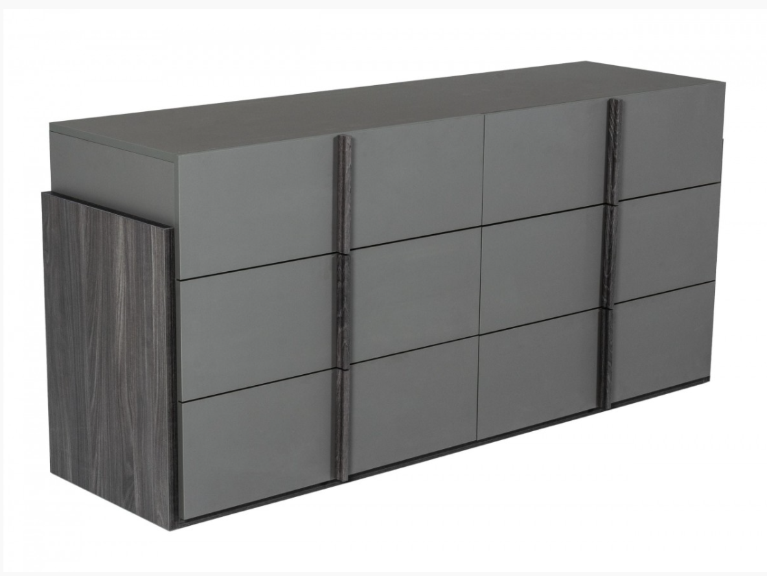 Fedora Modern Elm & Matte Grey Dresser