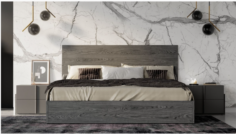 Fedora Modern Matte Elm Grey Bed
