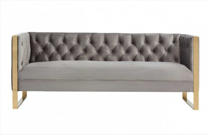 Cybele Modern Grey Velvet Sofa