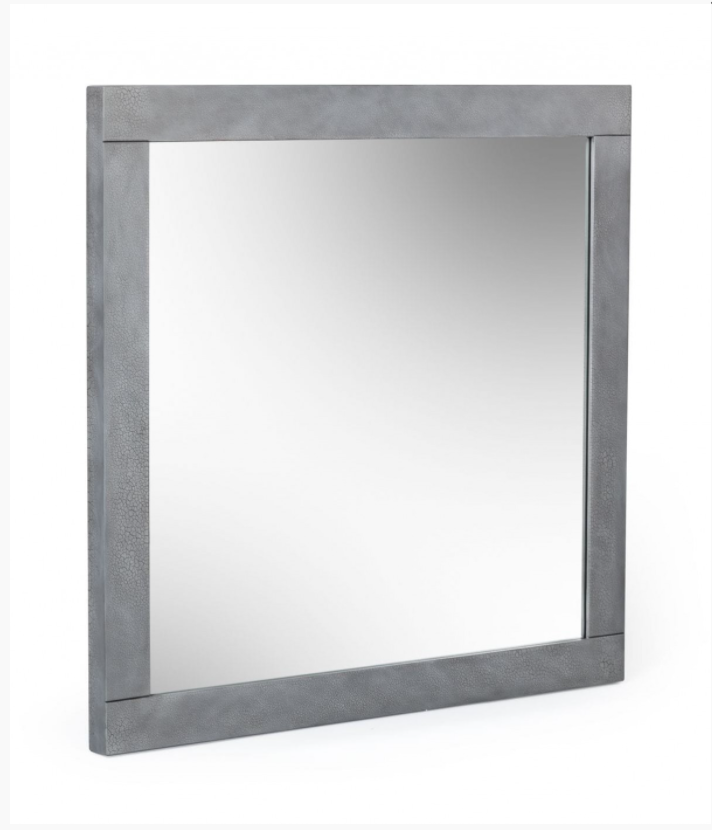 Arthur Modern Grey Crackle Lacquer Mirror