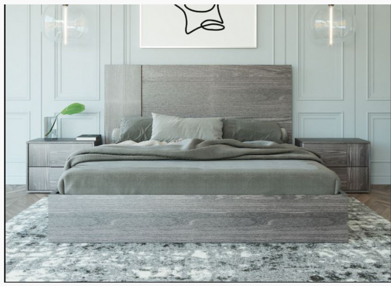 Asa Modern Matte Elm Grey Bedroom Set