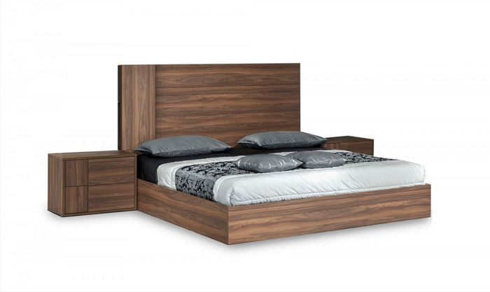 Asa Modern Matte Walnut Bed