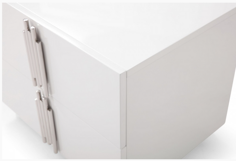 Aurelius Modern White Gloss & Stainless Steel Dresser