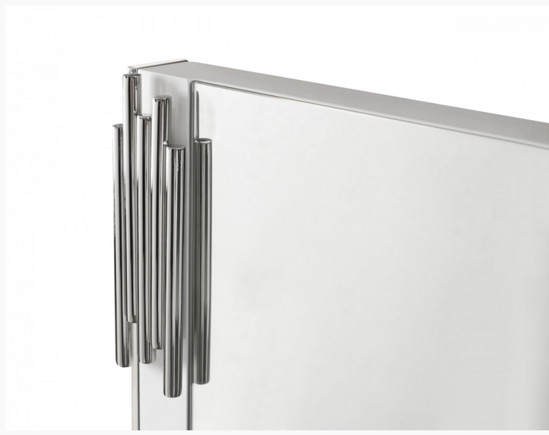 Aurelius Modern White Gloss & Stainless Steel Mirror
