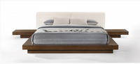 Bram Contemporary Walnut & White Bed