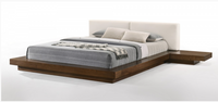 Bram Contemporary Walnut & White Bed