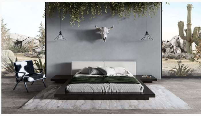 Bram Contemporary Black & White Bed