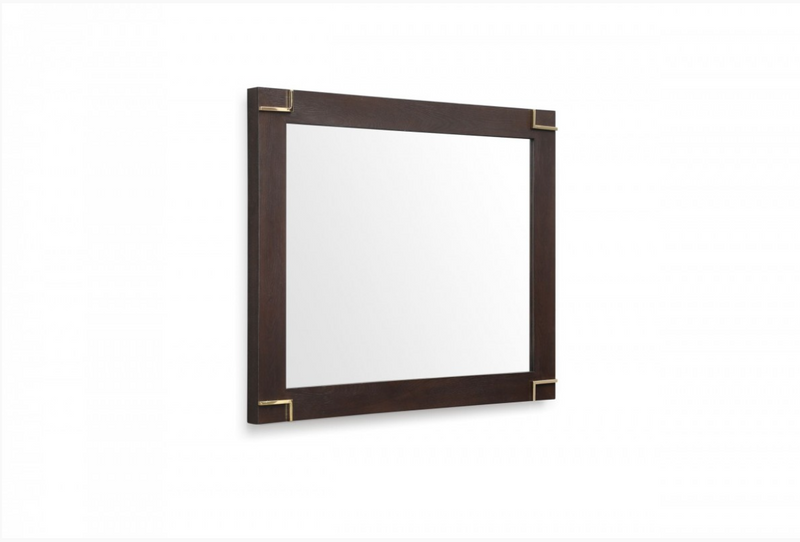 Eira Modern Smoked Ash & Gold Mirror