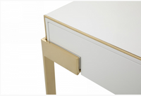 Elva Modern White Gloss with Champagne Gold Nightstand
