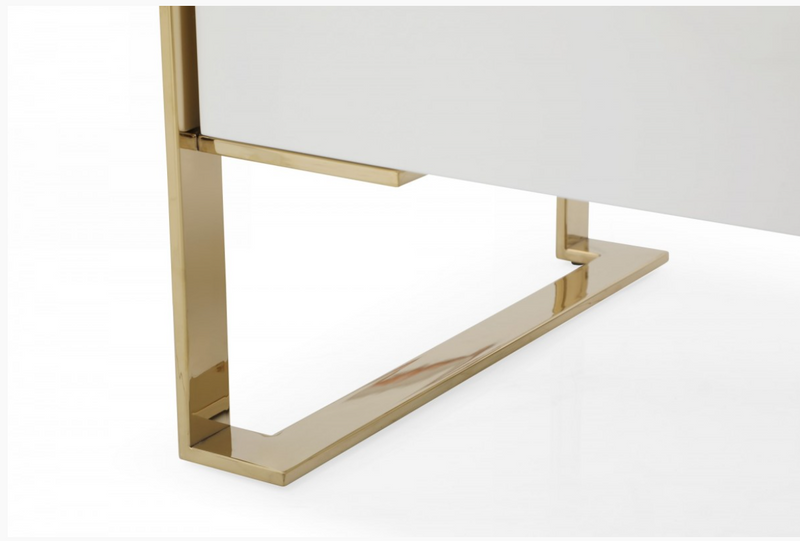 Elva Modern White Gloss & Champagne Gold Dresser
