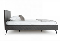 Emil Modern Grey Elm Veneer Bed