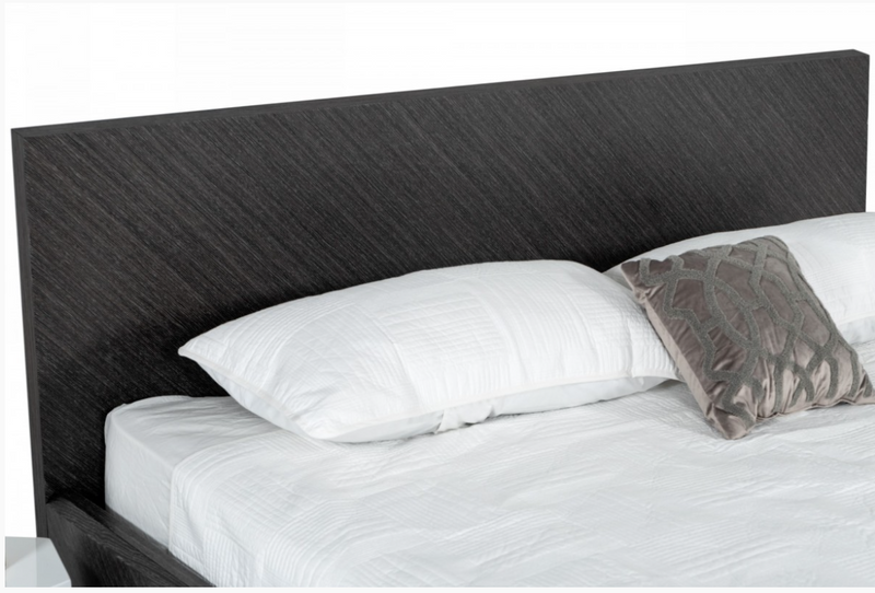 Emil Modern Grey Elm Veneer Bed