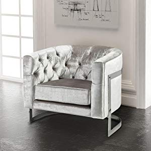 Genus Grey Velvet Accent Chair