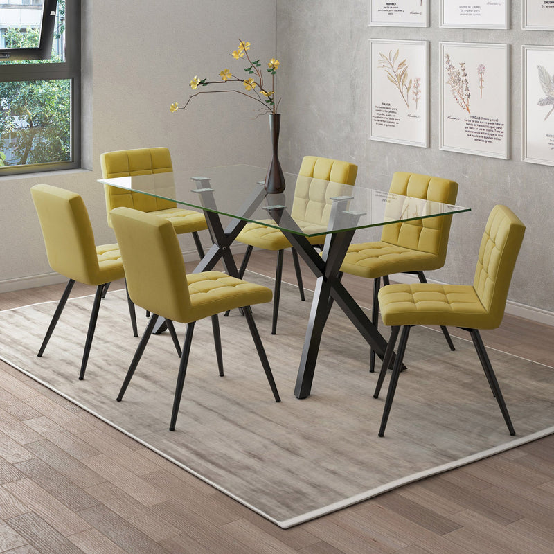 Spruce Matte Black Rectangular Dining Table