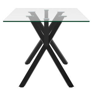 Spruce Matte Black Rectangular Dining Table