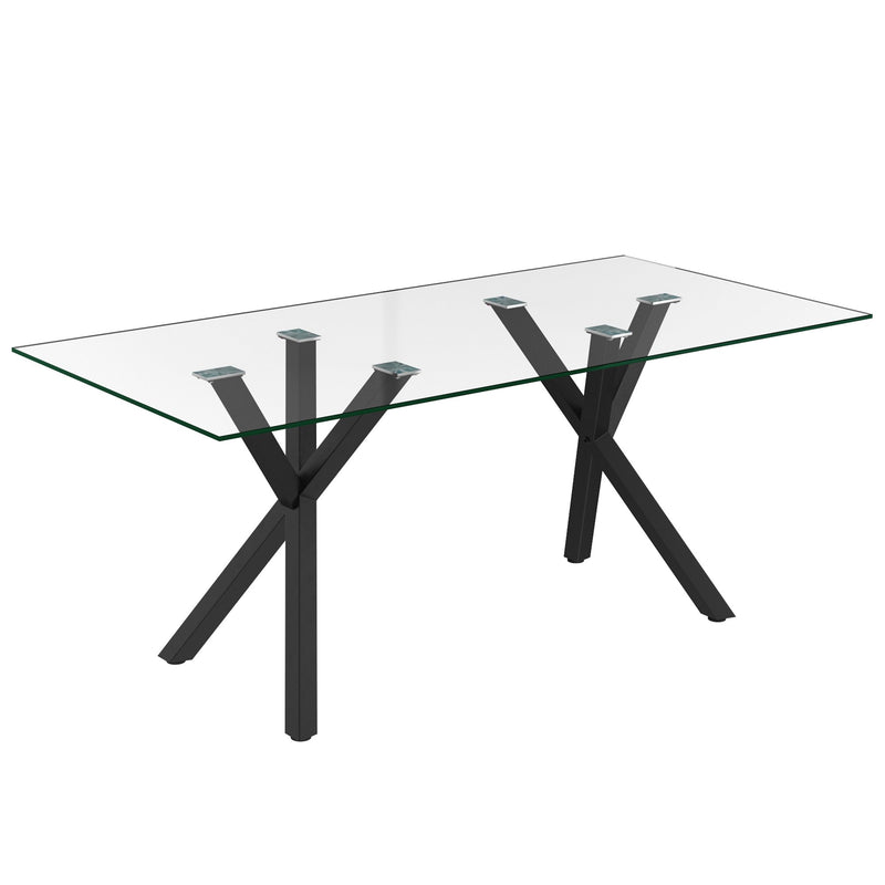 Spruce Matte Black Rectangular Dining Table