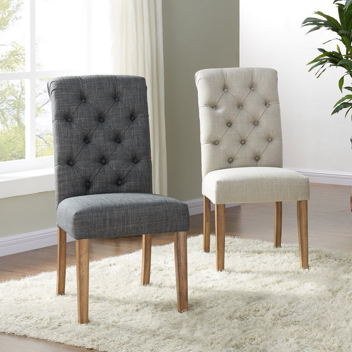Sylvia Grey Fabric Side Chair (Set of 2)