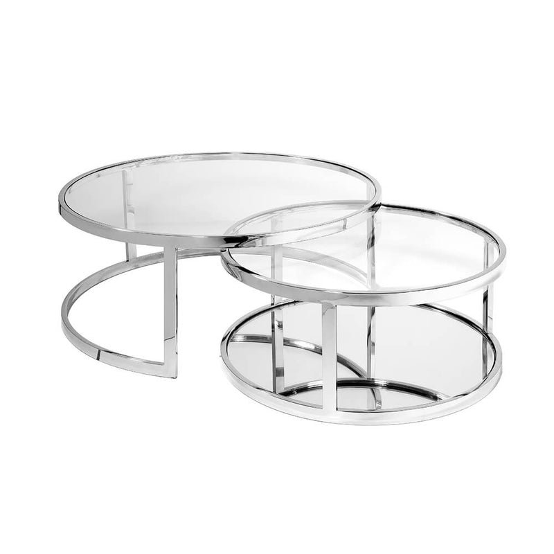 Bellagio Nesting Stainless Steel Coffee Tables (Set of 2)