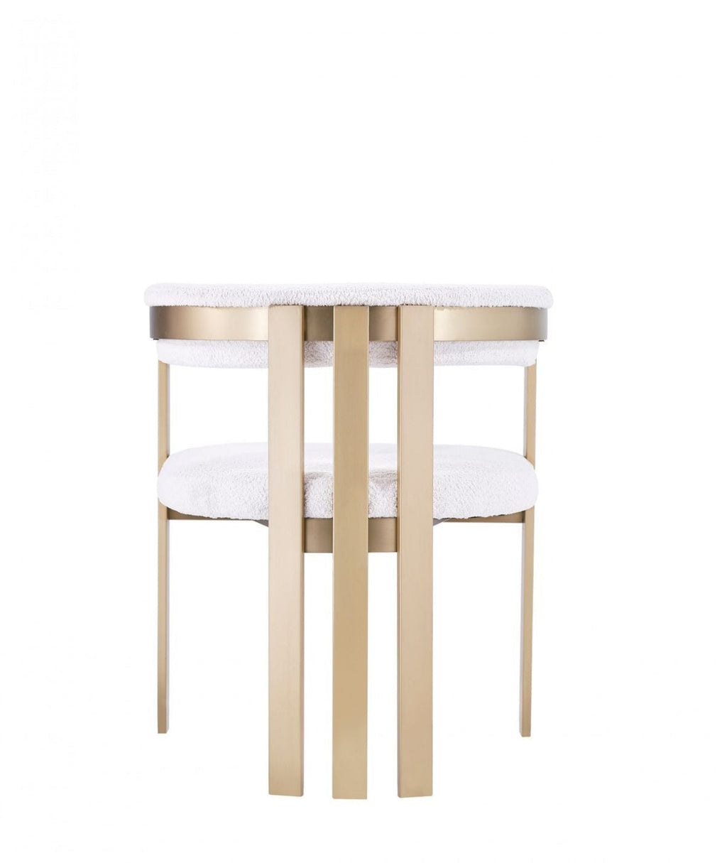 Thisbe Modern Beige Wool Velvet & Gold Dining Chair – Deborah l kerbel