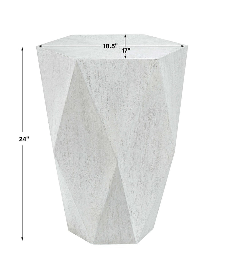 Lucia White Side Table