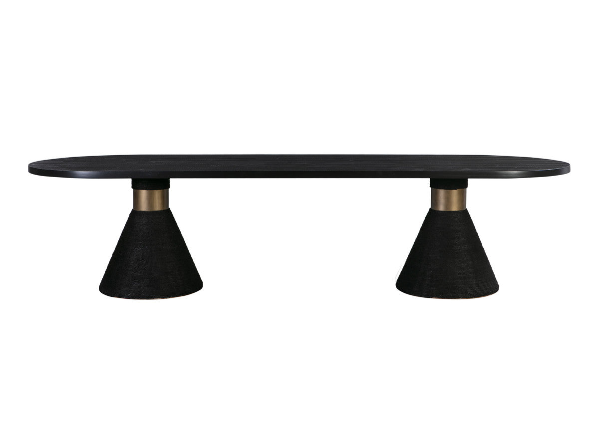 Tiam Black Rope Oval Dining Table - Luxury Living Collection