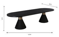 Tiam Black Rope Oval Dining Table - Luxury Living Collection