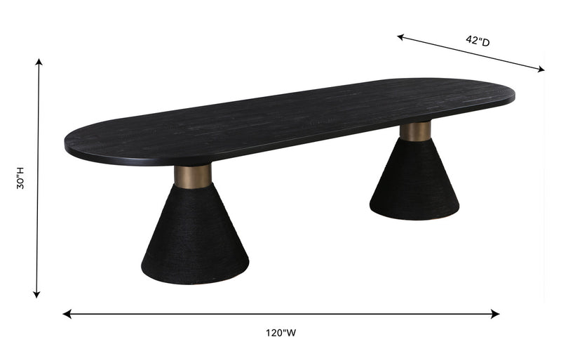 Tiam Black Rope Oval Dining Table - Luxury Living Collection