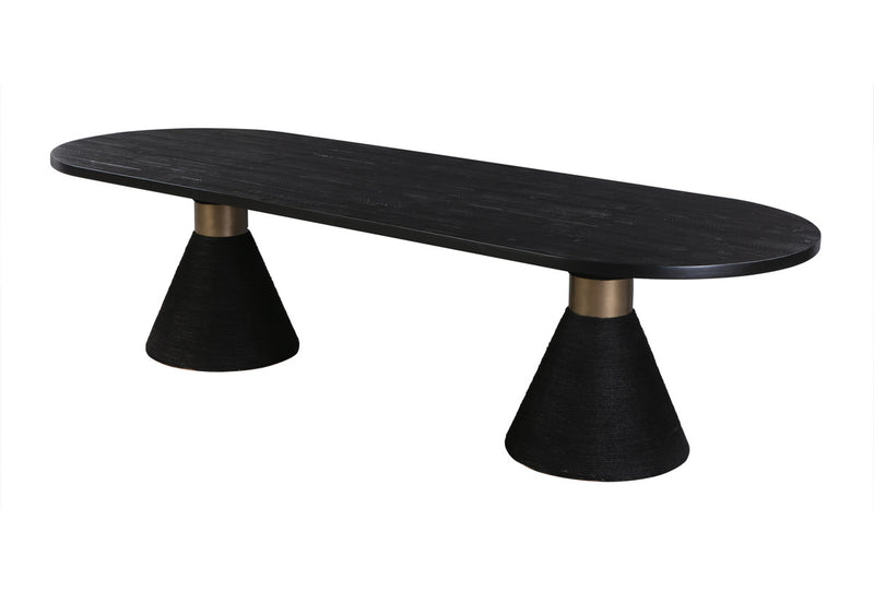 Tiam Black Rope Oval Dining Table - Luxury Living Collection