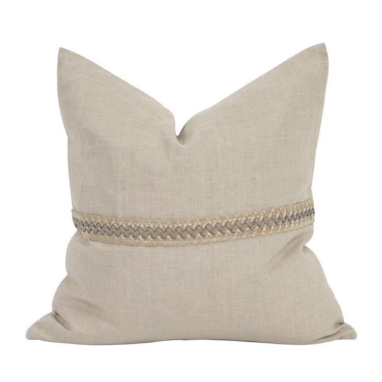 Tenley Pillow With Deco Trim - Down Insert