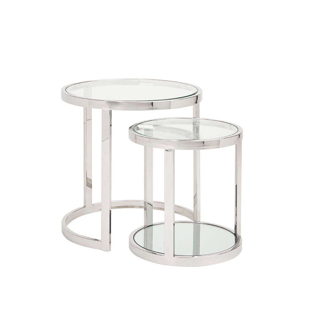 Bellagio Nesting Stainless Steel End Tables (Set of 2)