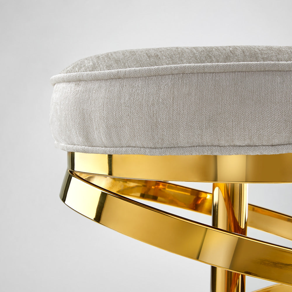 Madelynn Glam Ivory & Gold Counter Stool