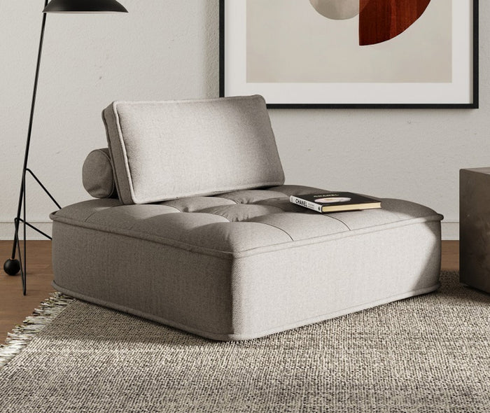 Lorenza Modern Modular Grey Fabric Armless Seat