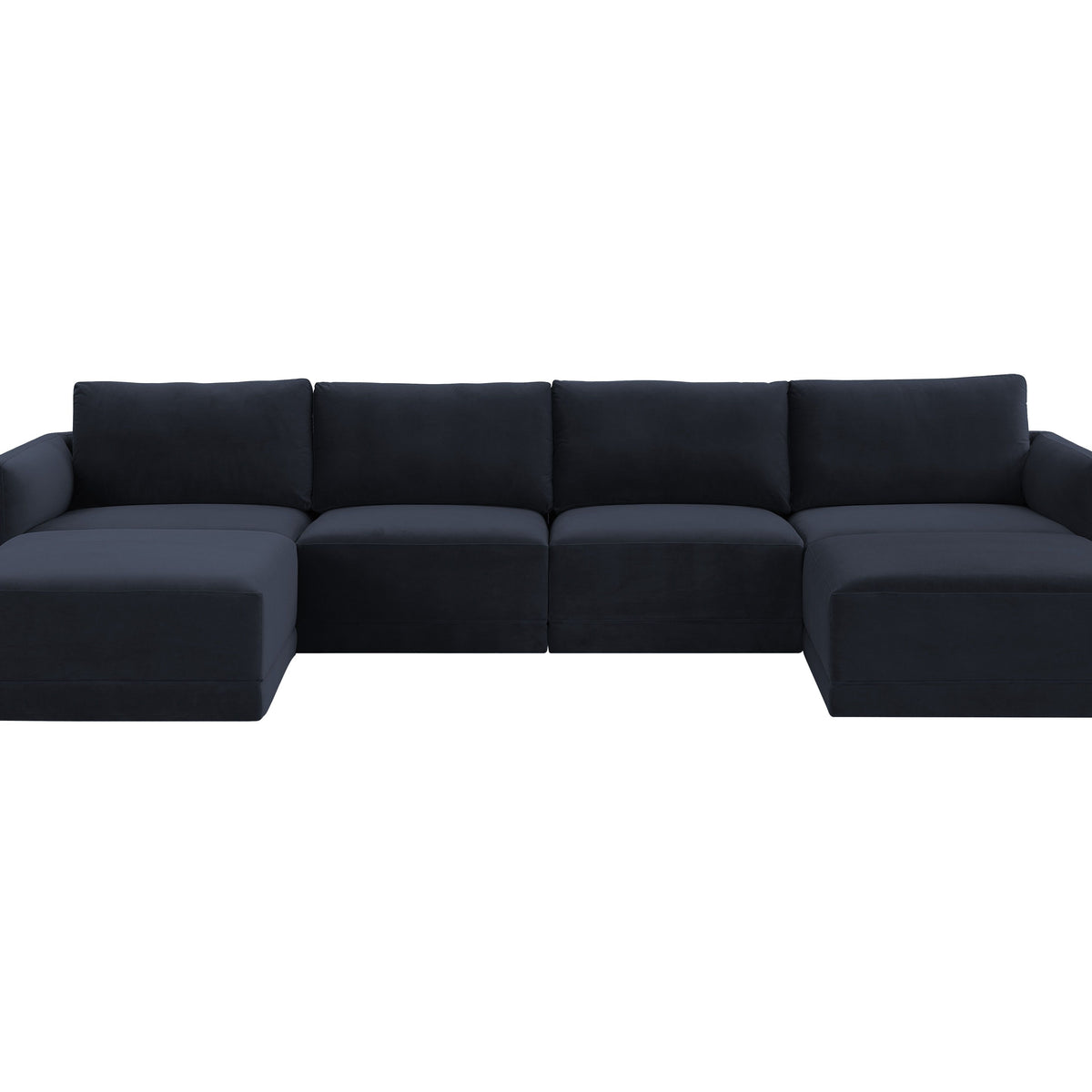 Valentina Navy Velvet Modular U Sectional Sofa - Luxury Living Collection