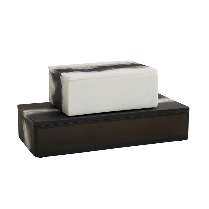 Vayda Black & White Boxes (Set of Two)