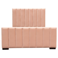 Ophelia Vertical Tufted Blush Pink Velvet Bed - Luxury Living Collection