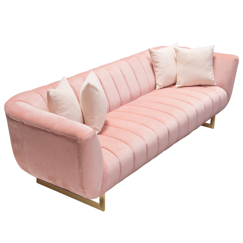 Ophelia Blush Pink Velvet Sofa - Luxury Living Collection