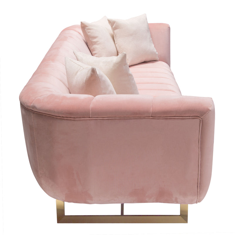 Ophelia Blush Pink Velvet Sofa - Luxury Living Collection