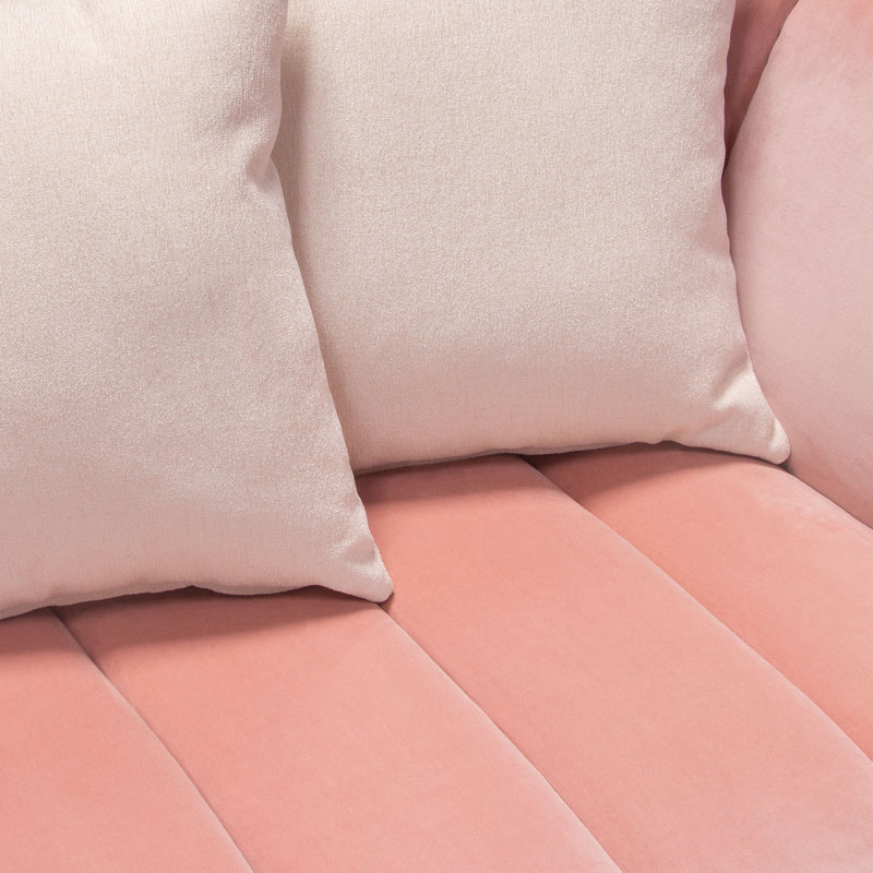 Ophelia Blush Pink Velvet Sofa - Luxury Living Collection