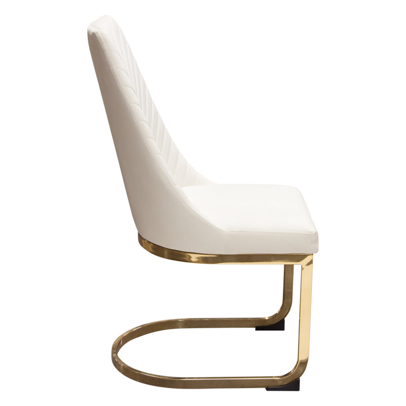 Zuzi Cream Velvet with Polished Gold Metal Dining Chair (Set of 2) - Luxury Living Collection