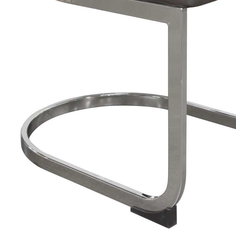Zuzi Grey Velvet with Polished Silver Dining Chair (Set of 2) - Luxury Living Collection