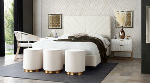 Zuzi Light Cream Velvet Bed
