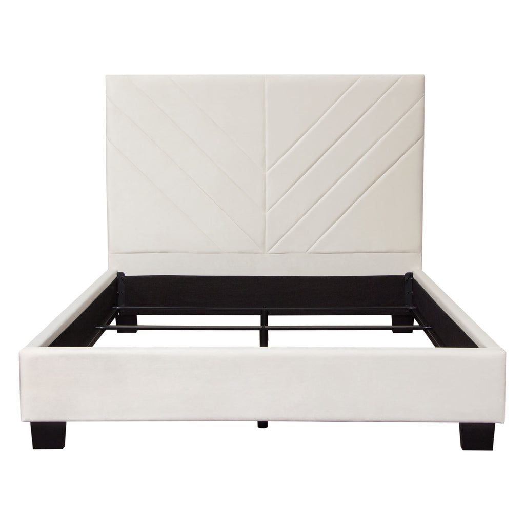 Zuzi Light Cream Velvet Bed