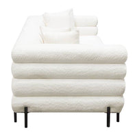 Winora Sofa in Faux White Shearling w/ Black Powder Metal Legs - Luxury Living Collection
