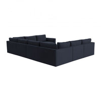 Valentina Navy Velvet Modular Large U Sectional Sofa - Luxury Living Collection