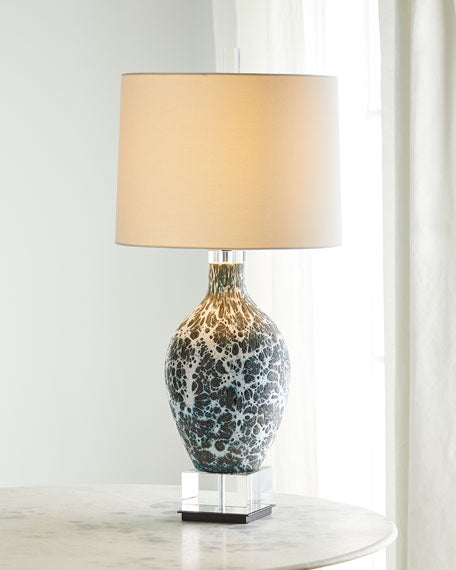 Kami Webs of Charcoal and White Glass Table Lamp - Luxury Living Collection