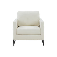 Haidee Contemporary Cream & Black Fabric Accent Chair
