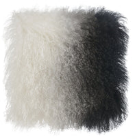 January White to Black Sheep Fur Pillow - Luxury Living Collection