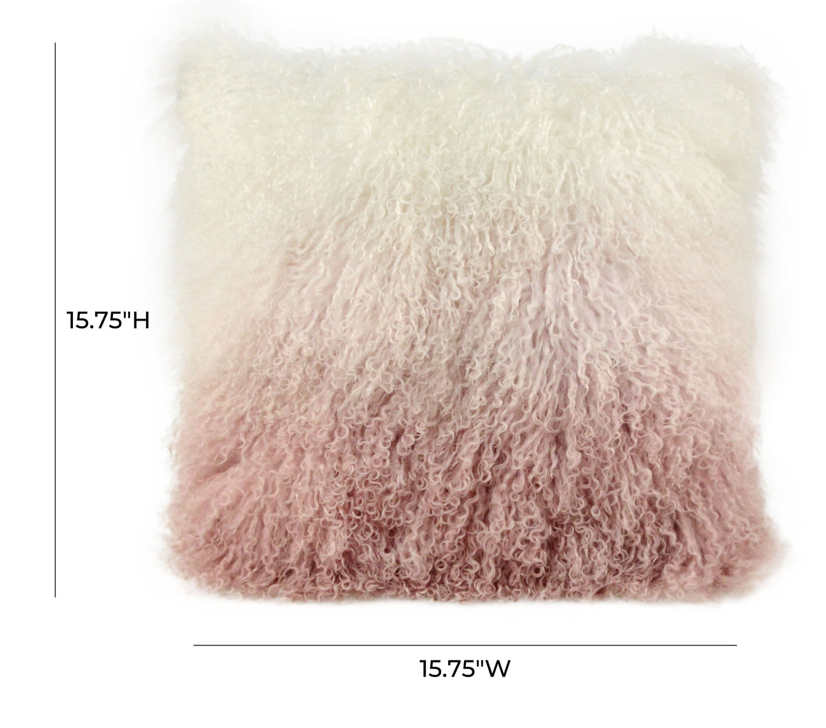 January White to Blush Sheep Fur Pillow - Luxury Living Collection